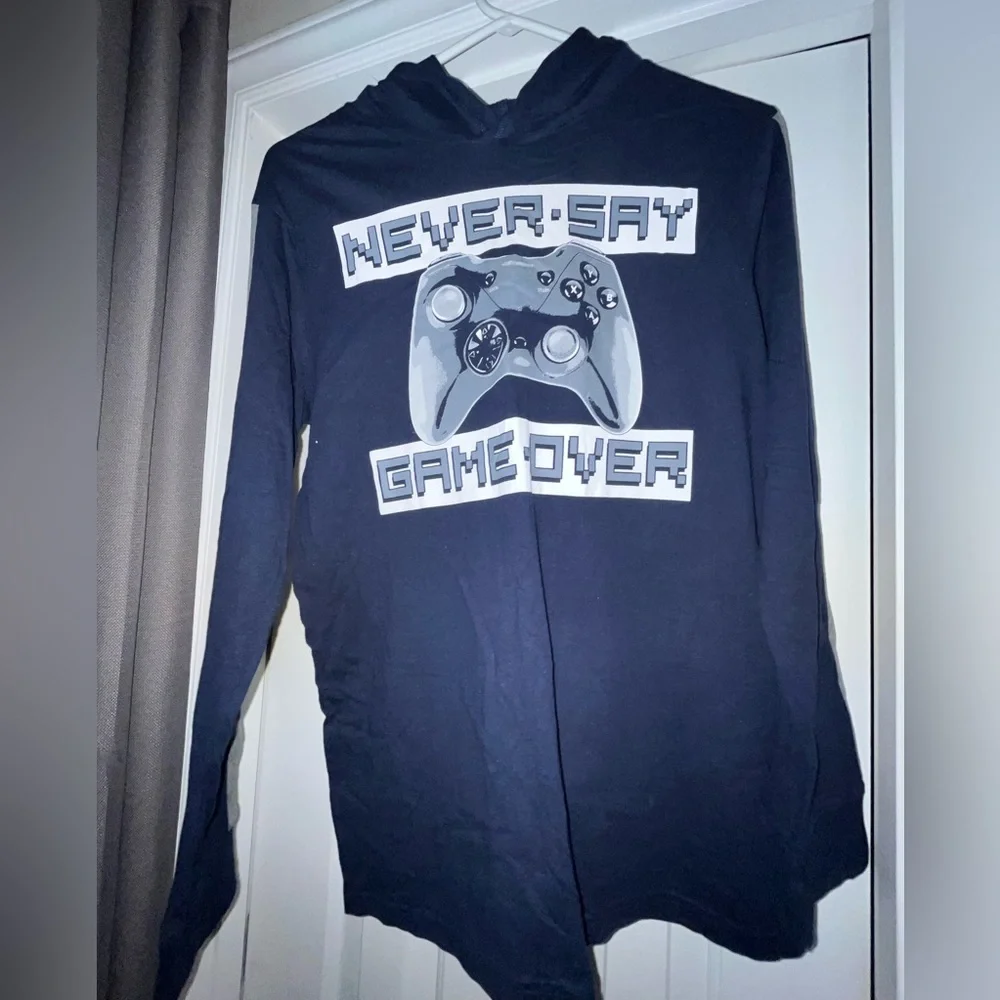 VGUC Children’s Place Boy’s “Never Say Game Over” Hooded Top - Sz XXL/16